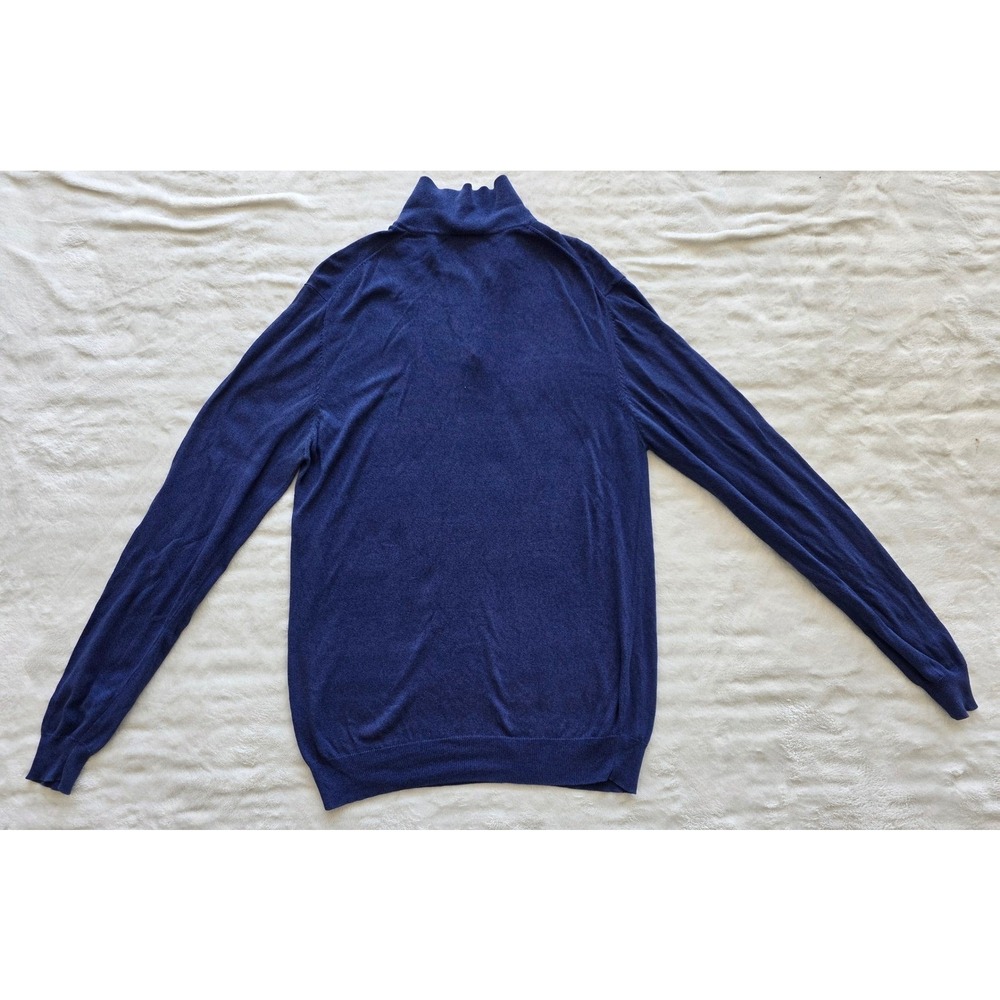 Joseph Bank Signature Collection Mens Silk Knit Button Neck Sweater Top M - Picture 2 of 6